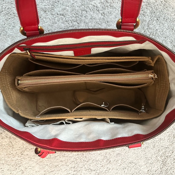 LNWOT Large in Red Canvas Vintage Web Rania Top Handle Gucci Bag - Picture 7 of 11